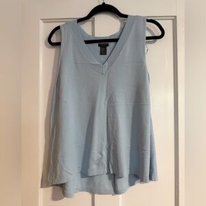Ann Taylor Factory Light Blue V-Neck Sleeveless Top XL
